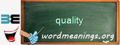 WordMeaning blackboard for quality
